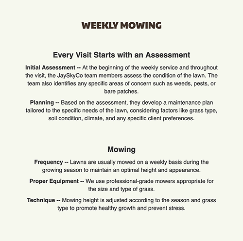 JSC Weekly Mowing